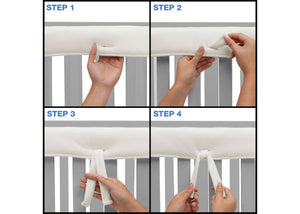 Delta Children Ivory (124) Waterproof Fleece Crib Rail Covers/Protectors for Short Side Rails, 2 Pack, Tie Steps View 15-Waterproof Fleece Crib Rail Covers/Protectors for Short Side Rails, 2 Pack
