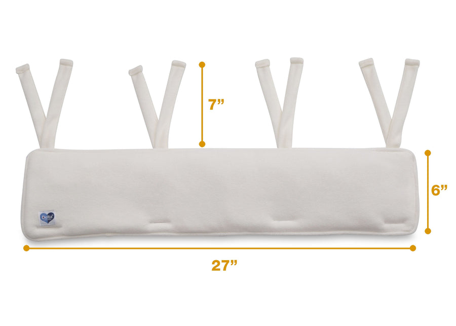 Delta Children Ivory (124) Waterproof Fleece Crib Rail Covers/Protectors for Short Side Rails, 2 Pack, Measured View 11-Waterproof Fleece Crib Rail Covers/Protectors for Short Side Rails, 2 Pack