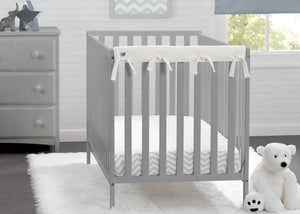 Ivory (124) 1-Waterproof Fleece Crib Rail Covers/Protectors for Short Side Rails, 2 Pack