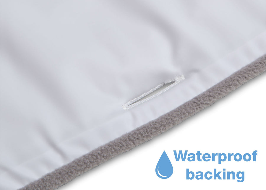 Delta Children Grey (026) Waterproof Fleece Crib Rail Covers/Protectors for Short Side Rails, 2 Pack, Waterproof Backing View 6-Waterproof Fleece Crib Rail Covers/Protectors for Short Side Rails, 2 Pack