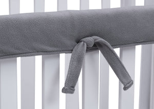 Grey (026) 4-Waterproof Fleece Crib Rail Covers/Protectors for Short Side Rails, 2 Pack