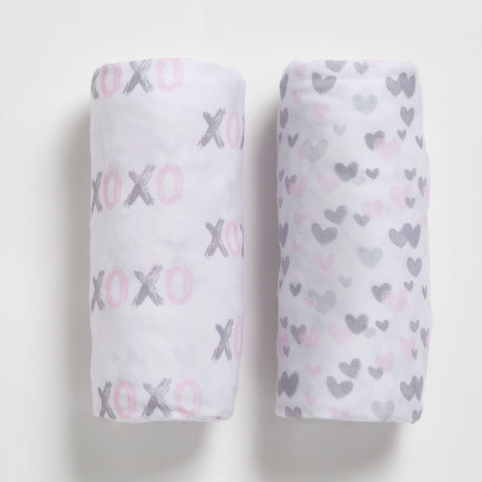 Hearts N Kisses Fitted Crib Sheets - 2 Pack 9-Hearts N Kisses Fitted Crib Sheets - 2 Pack