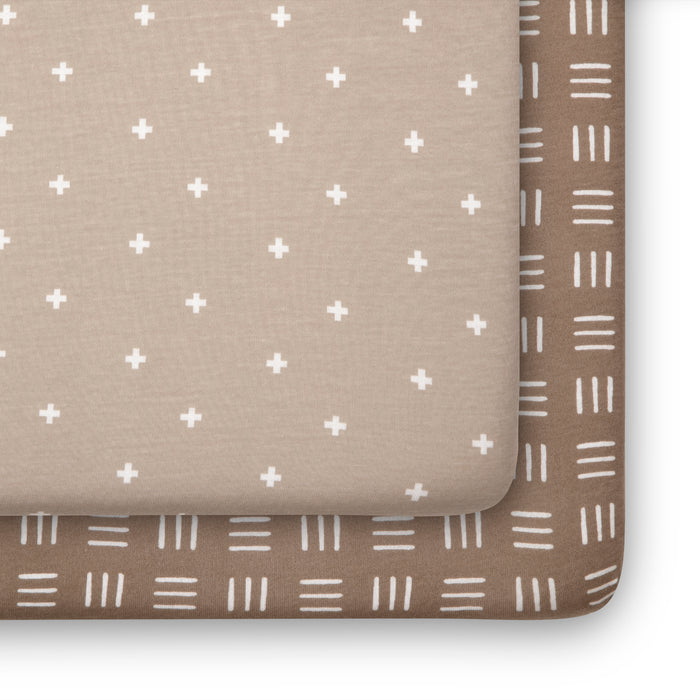 SA2038 3406 crib sheets NeutralBoho silo 101 2-Neutral Boho Fitted Crib Sheets - 2 Pack