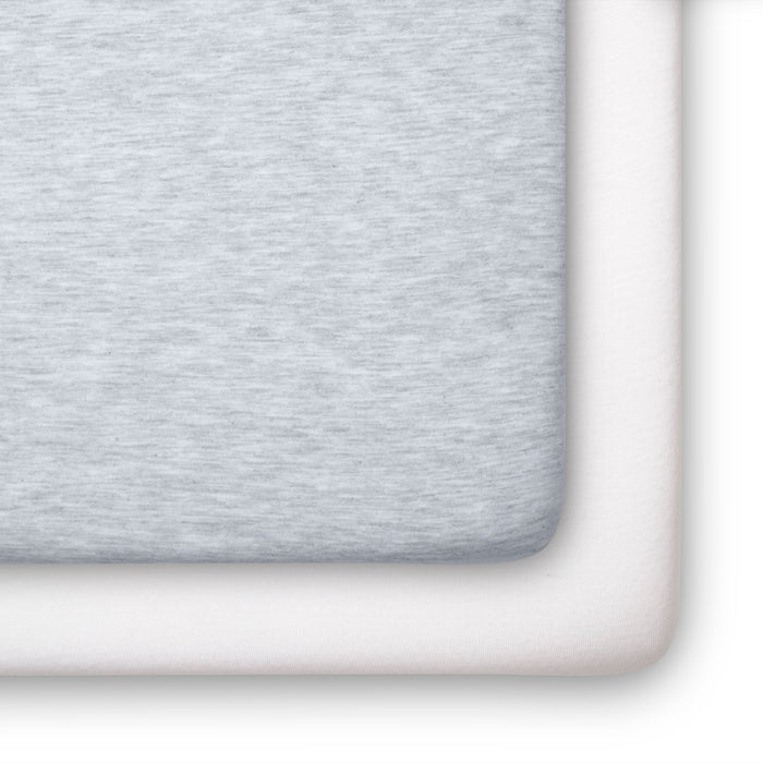 SA2039 999 crib sheets white heather grey silo 101 1-Fitted Crib Sheets - 2 Pack, White & Heather Grey