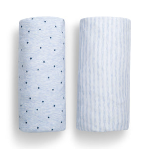 DCB: Blue Stars & Stripes (2242) 6-babyGap Blue Stars & Stripes 100% Organic Cotton Crib Sheets - 2 Pack