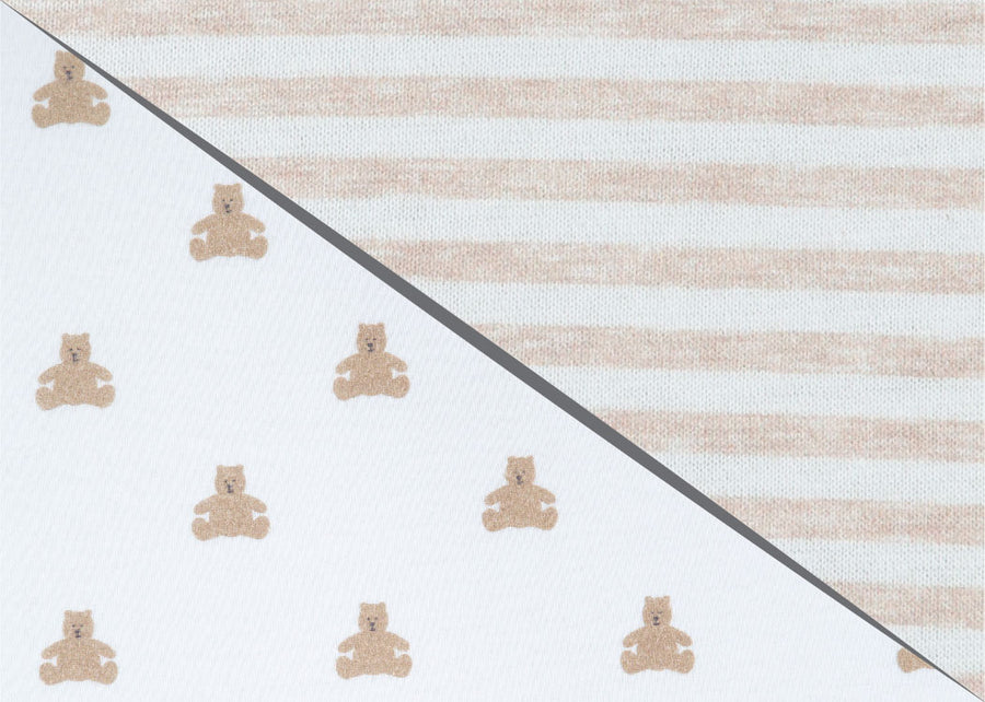 Tan Teddy Bears & Stripes (2407) 2-babyGap Tan Teddy Bears & Stripes 100% Organic Cotton Crib Sheets - 2 Pack