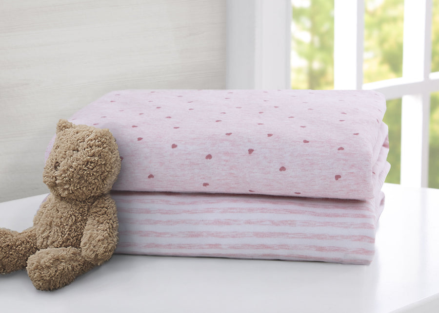 babyGap Pink Hearts & Stripes 100% Organic Cotton Crib Sheets - 2 Pack 6-babyGap Pink Hearts & Stripes 100% Organic Cotton Crib Sheets - 2 Pack
