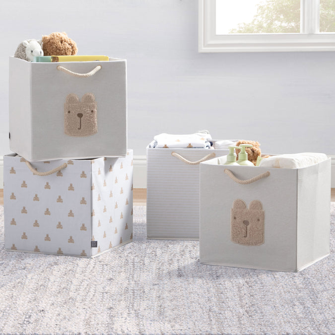 SS8155GP 3410 bins tan lifestyle 101 14-babyGap 4-Pack Brannan Bear Fabric Storage Bins with Handles
