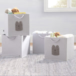 babyGap 4-Pack Brannan Bear Fabric Storage Bins with Handles - Grey (3411) - Accessories