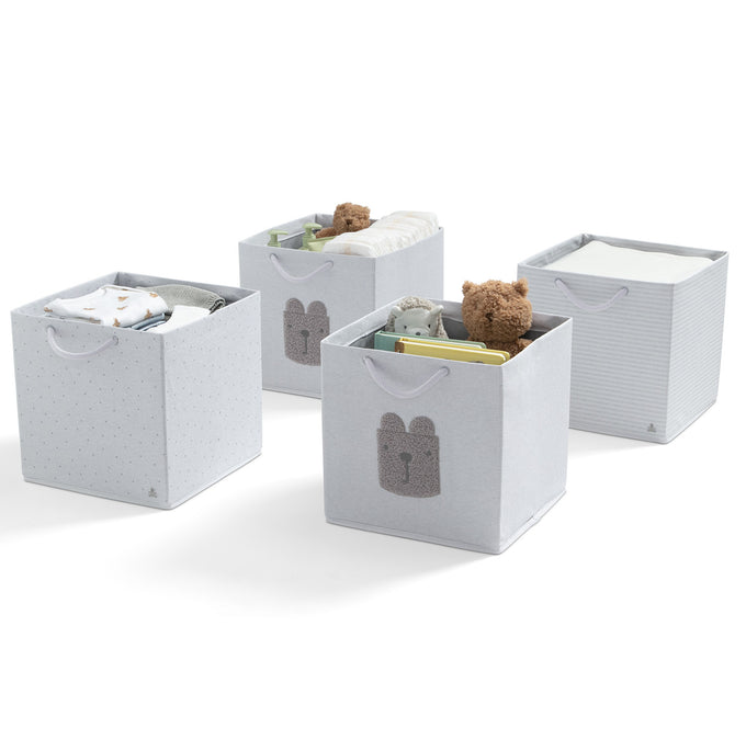 Grey (3411) 11-babyGap 4-Pack Brannan Bear Fabric Storage Bins with Handles