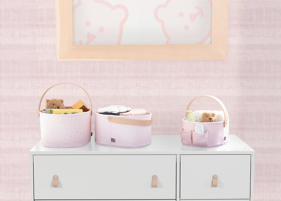 Pink (3030) 1-babyGap 3-Pack Nested Fabric Storage Bins with Handles