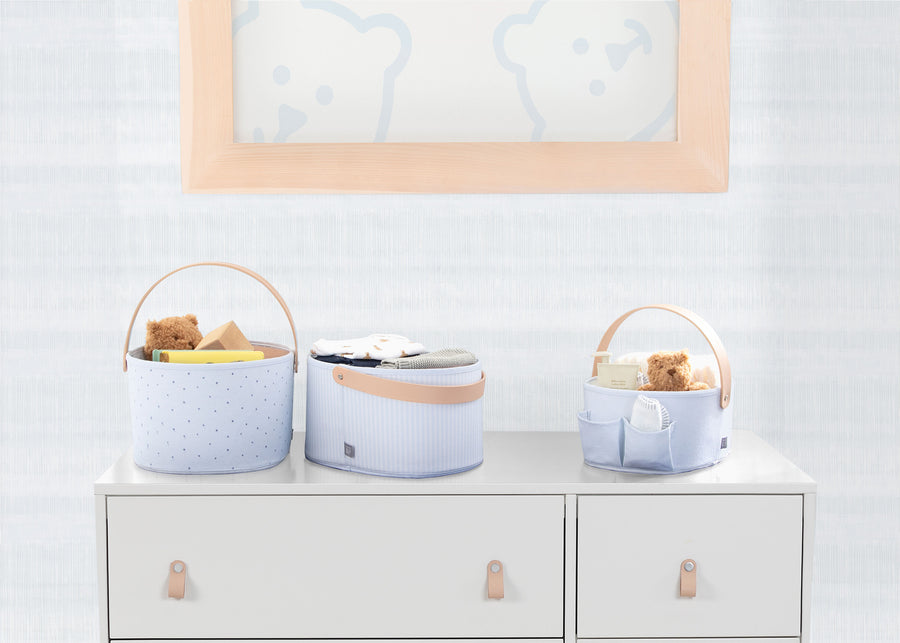 Blue (3243) 7-babyGap 3-Pack Nested Fabric Storage Bins with Handles
