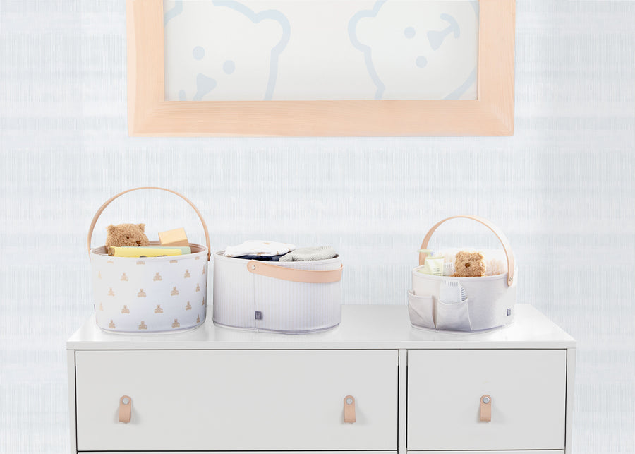 Tan (3410) 4-babyGap 3-Pack Nested Fabric Storage Bins with Handles