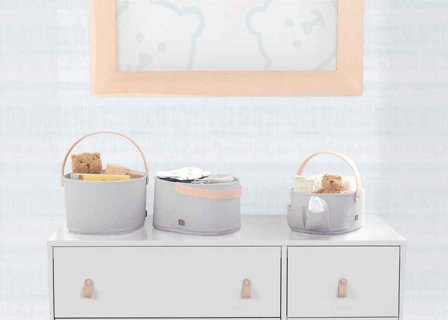 Grey (3411) 10-babyGap 3-Pack Nested Fabric Storage Bins with Handles