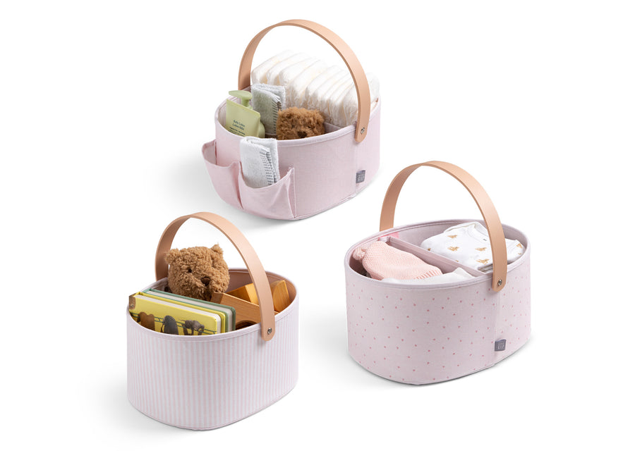 Pink (3030) 2-babyGap 3-Pack Nested Fabric Storage Bins with Handles