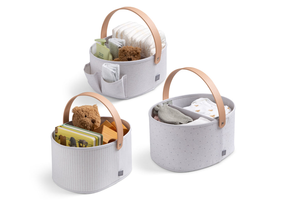 Grey (3411) 11-babyGap 3-Pack Nested Fabric Storage Bins with Handles