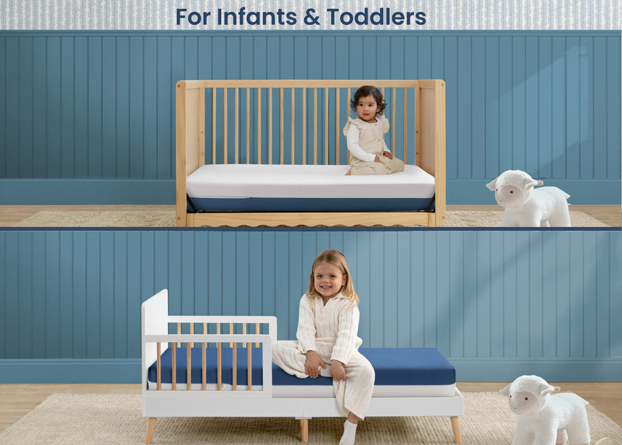 Navy and White (NO) 7-Serta CloudCool Crib and Toddler Mattress