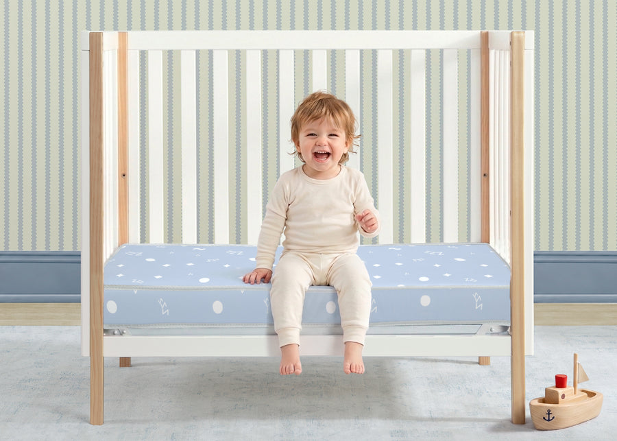 Blue (NO) 2-Simmons Kids® Soothing Nights 3-inch Mini/Portable Crib Mattress