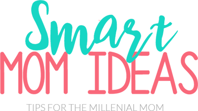 Logo with 'Smart MOM IDEAS' text in teal and pink on a white background.