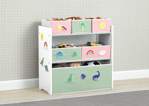 Green and Pink (1651) 0-Design & Store 6 Bin Toy Storage Organizer with Interchangeable Patches
