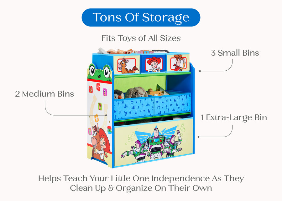 Toy Story (1018) 7-Toy Story 6 Bin Design and Store Toy Organizer