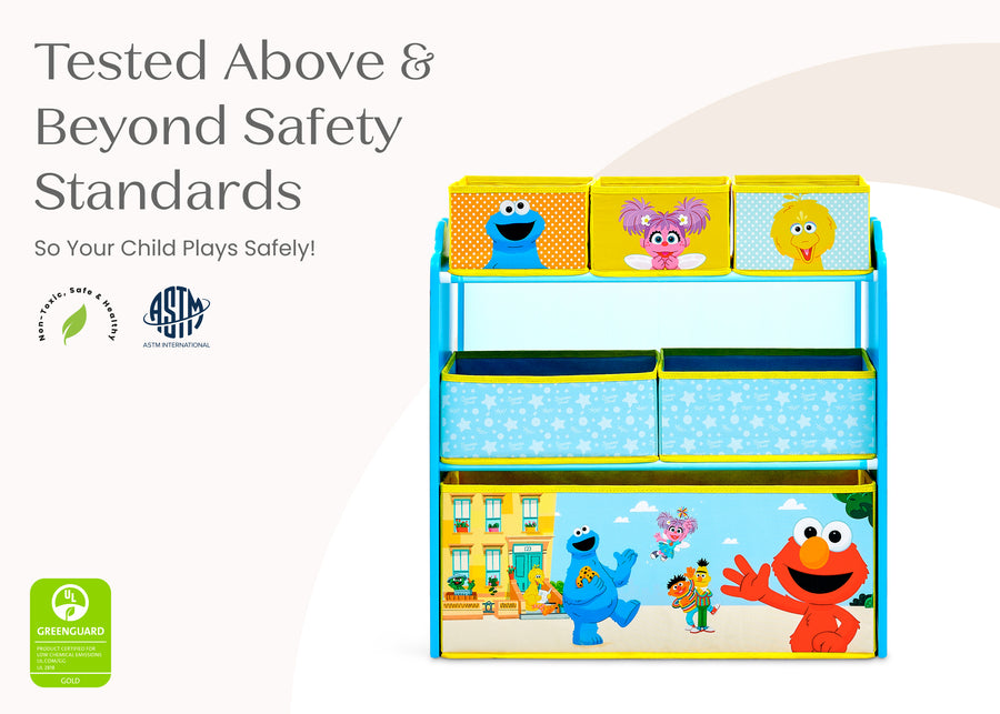 Sesame Street (1149) 2-Sesame Street 6 Bin Design and Store Toy Organizer