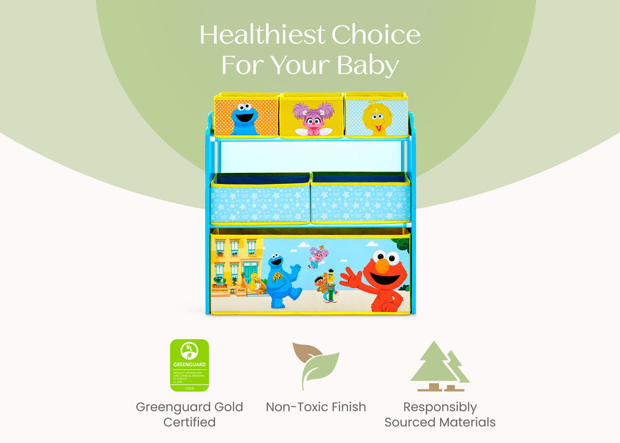 Sesame Street (1149) 3-Sesame Street 6 Bin Design and Store Toy Organizer