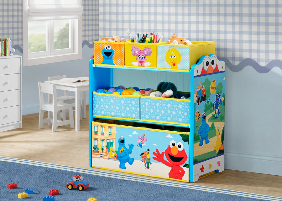 Sesame Street (1149) 1-Sesame Street 6 Bin Design and Store Toy Organizer