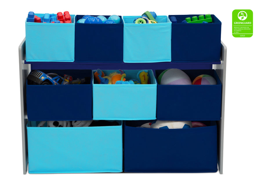 Grey (026) 12-Deluxe Multi-Bin Toy Organizer with Storage Bins