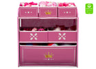 Pink and White (1187) 3-Princess Crown Multi-Bin Toy Organizer