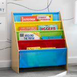 Sling Book Rack Bookshelf for Kids - Natural and Primary Colors (1189) - Accessories