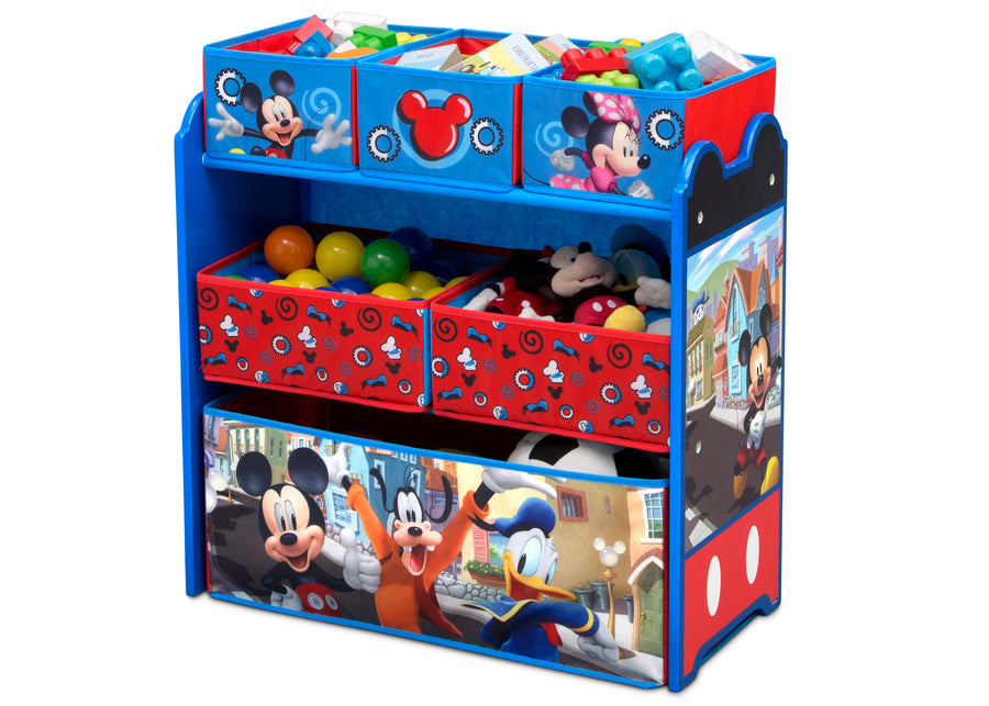 Mickey Hot Dog (1054) 2-Mickey Mouse 6 Bin Design and Store Toy Organizer