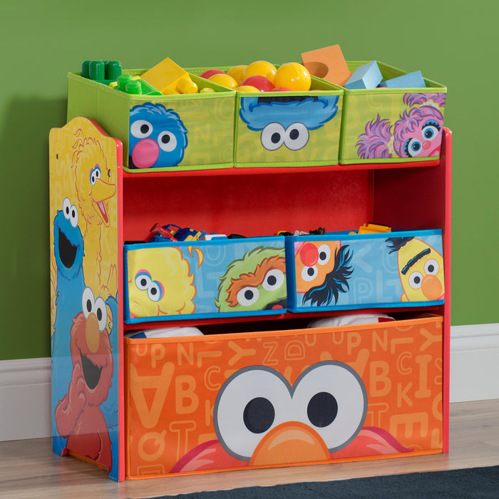 TB84735SS 999 Sesame Street Multi Bin Toy Organizer Lifestyle 101 2-Sesame Street Multi-Bin Toy Organizer
