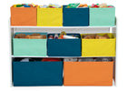 White with Navy/Green/Pastel (1289) 34-Deluxe Multi-Bin Toy Organizer with Storage Bins