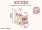 Natural and Pink (1704) 4-123 Numbers Chair Desk with Storage Bin