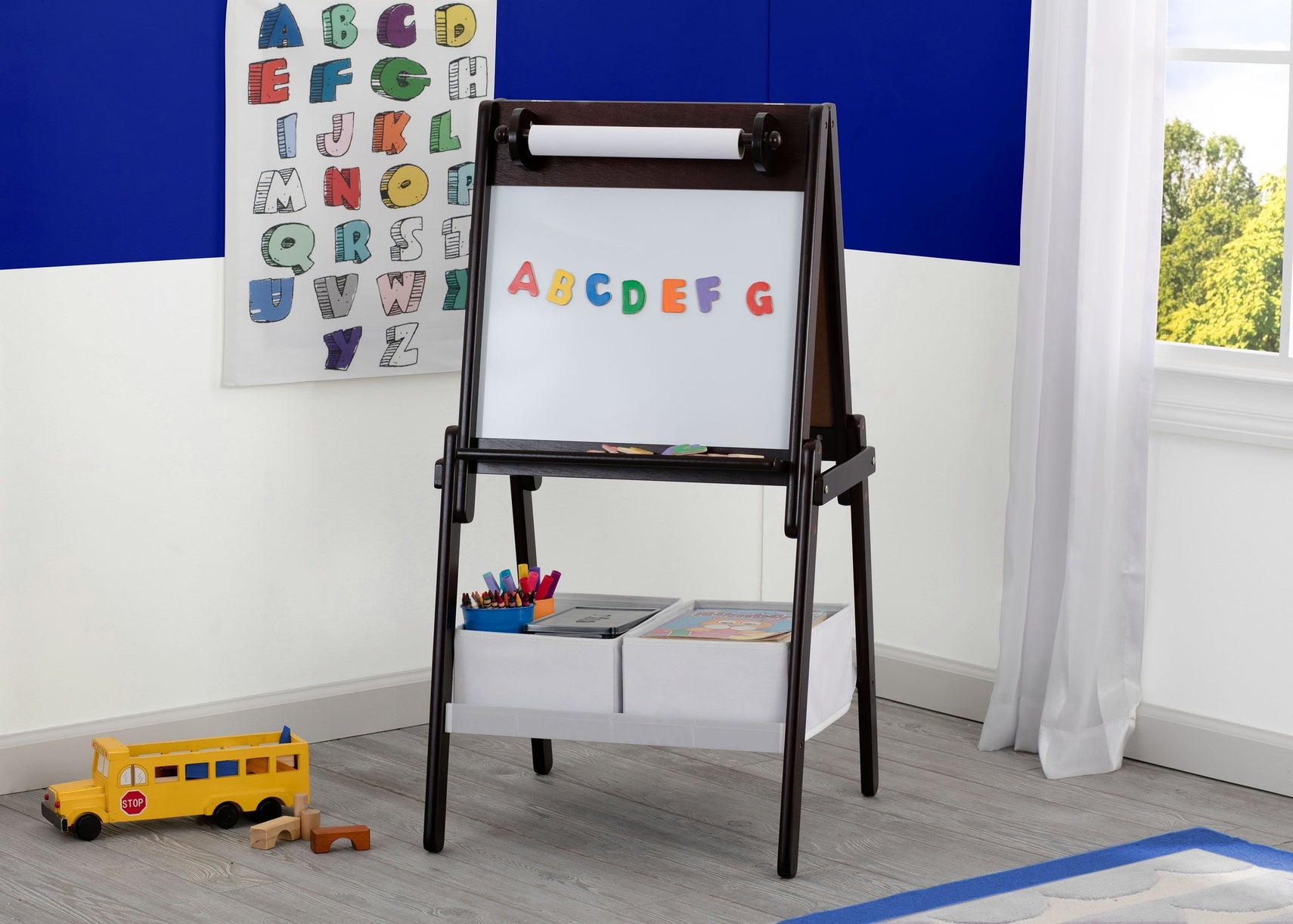Delta Children Dark Chocolate (207) MySize Double-Sided Storage Easel, Room, c1c