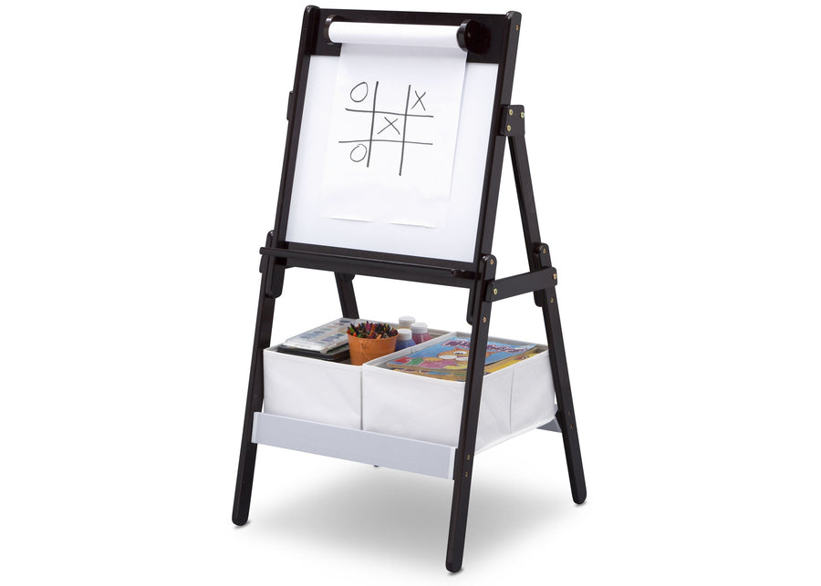 Delta Children Dark Chocolate (207) Classic Kids Whiteboard/Dry Erase Easel with Paper Roll and Storage Left Silo View 10-Classic Kids Whiteboard/Dry Erase Easel with Paper Roll and Storage