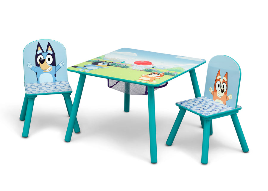 Bluey (1077) 7-Bluey Kids Table and Chair Set with Storage (2 Chairs Included)