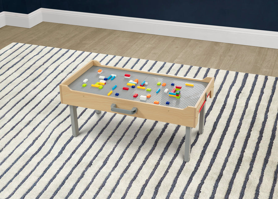 1634 16-Play N Store Building Bricks Play Table with 100+ Play Bricks Included
