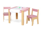 Blush Pink (1271) 4-GapKids Table and 2 Chair Set with Paper Roll Holder
