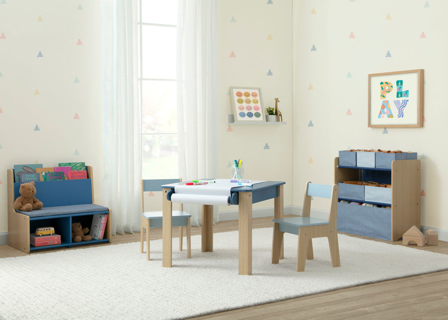 Indigo Blue (1680) 6-GapKids Table and 2 Chair Set with Paper Roll Holder