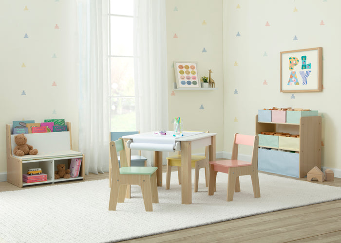 GapKids Table and 4 Chair Set with Paper Roll HolderPastel (1681)