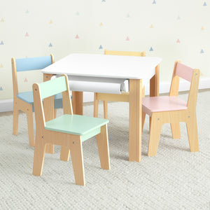 GapKids Table and 4 Chair Set with Paper Roll Holder 7-GapKids Table and 4 Chair Set with Paper Roll Holder