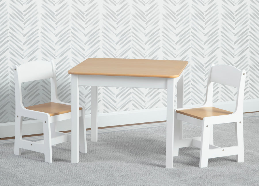 Bianca White with Natural (20804) 29-MySize Table and Chair Set
