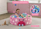 Pink (1717) 2-Ladybug Soft Ball Pit with 50 Play Balls