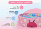 Pink (1717) 3-Ladybug Soft Ball Pit with 50 Play Balls