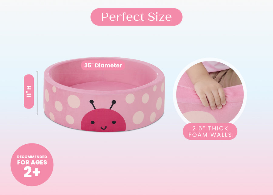 Pink (1717) 5-Ladybug Soft Ball Pit with 50 Play Balls