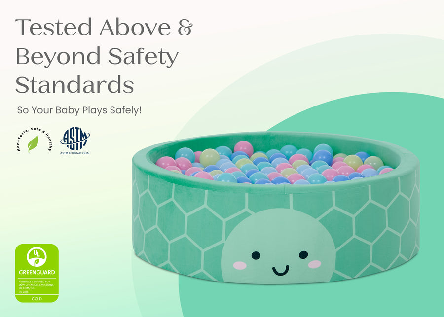 Green (1718) 7-Turtle Soft Ball Pit with 50 Play Balls