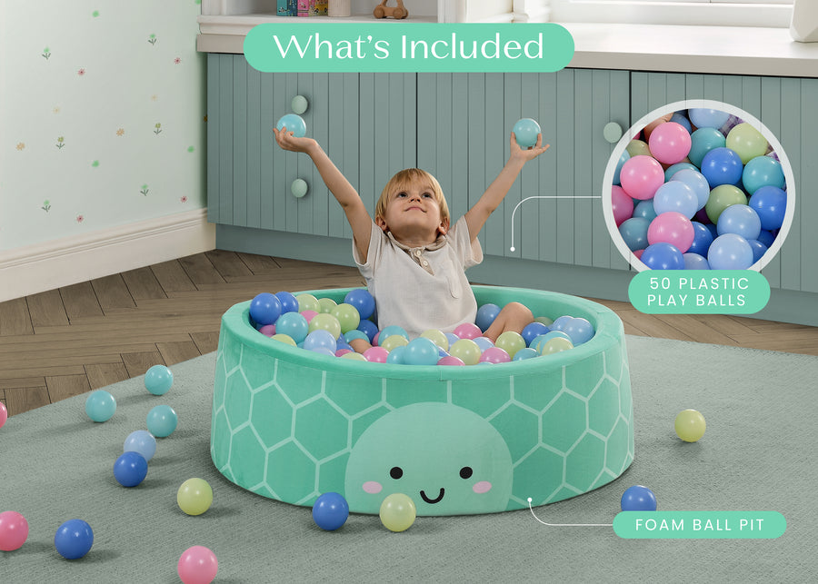 Green (1718) 2-Turtle Soft Ball Pit with 50 Play Balls