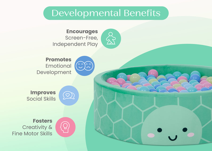 Green (1718) 3-Turtle Soft Ball Pit with 50 Play Balls